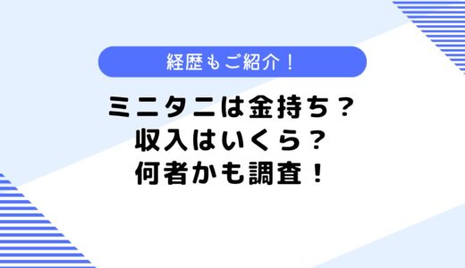 ミニタニは金持ち？月の収入はいくら？何者かなども調査してみた！