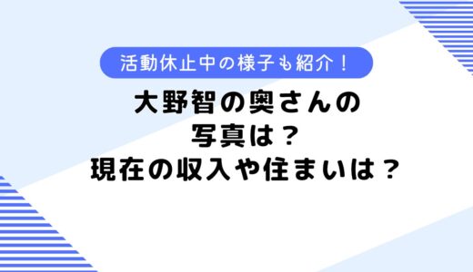 大野 智の奥さんの写真は？現在の収入や住まいを調査！