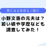 小野文惠の元夫は？気になる年収や若い頃、学歴についても調査してみた！