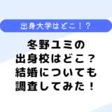 冬野ユミの出身大学はどこ？どこの高校に通ってた？夫や結婚も調査してみた！