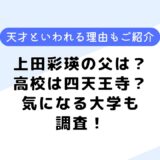 上田彩瑛の父は？出身高校は四天王寺？気になる兄弟についても調査！