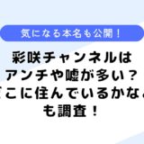 彩咲チャンネルはアンチや嘘が多い？何者かについてや本名なども調査！