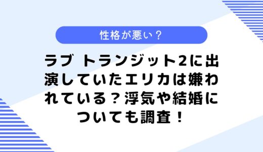 ラブ トランジット2に出演していたエリカは嫌われている？浮気や結婚についても調査！